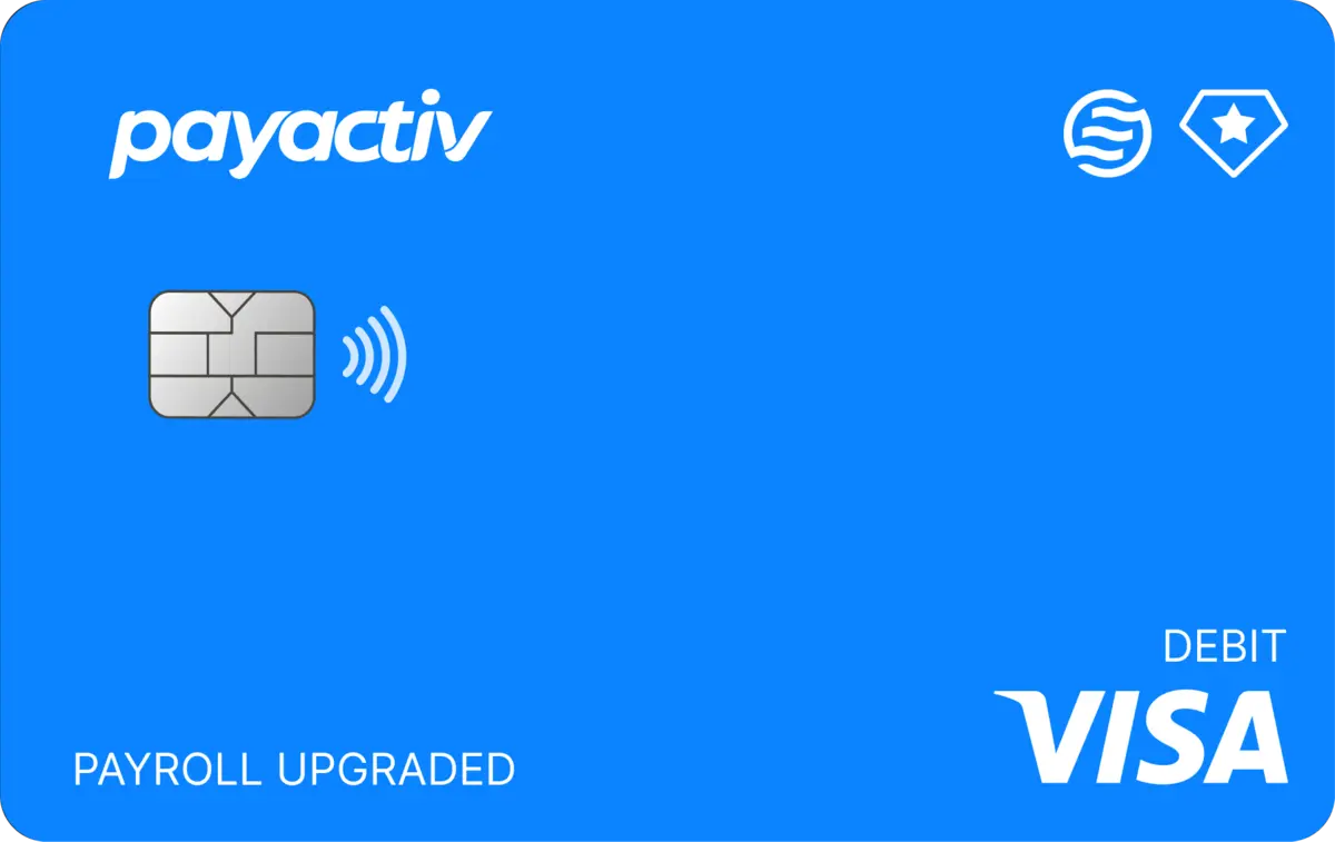 Payactiv Visa debit card, built on PACT